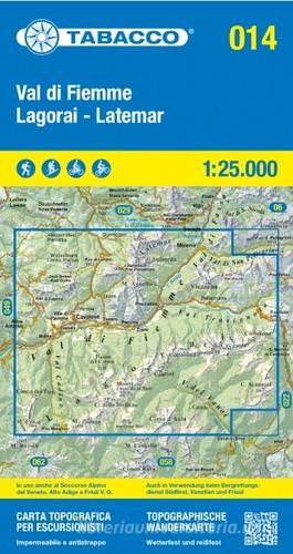 Val di Fiemme, Lagorai, Latemar. Carta topografica in scala 1:25.000, antistrappo, impermeabile, fotodegradabile. Ediz. multilingue edito da Tabacco