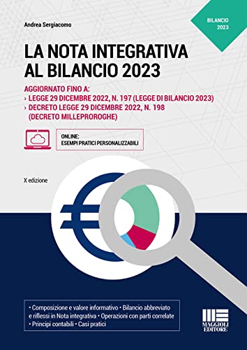 La nota integrativa al bilancio 2023 di Andrea Sergiacomo edito da Maggioli Editore