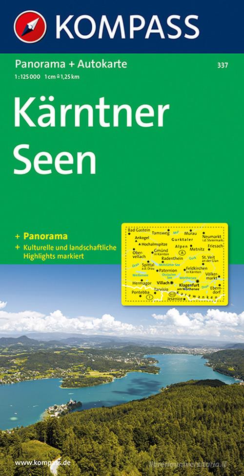 Carta stradale e panoramica n. 337. Laghi della Carinzia-Kämtner Seen 1:50.000. Ediz. bilingue edito da Kompass