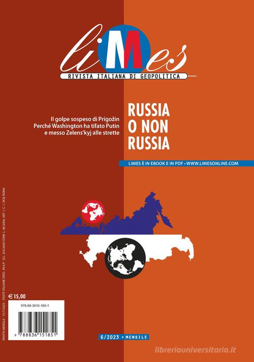 Limes. Rivista italiana di geopolitica (2023) vol.6 - 9788836151851 in  Geopolitica