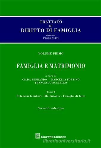 Trattato di diritto di famiglia vol.1 di Paolo Zatti edito da Giuffrè
