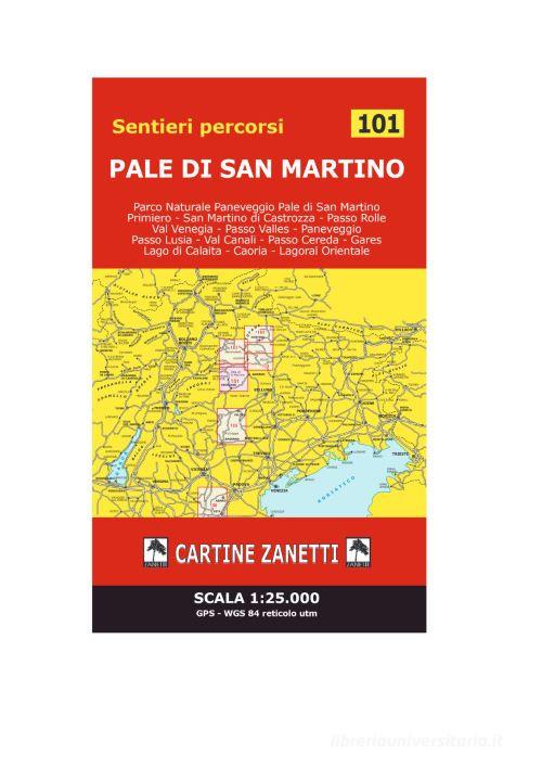 Pale di San Martino 1:25.00 reticolo GPS edito da Danilo Zanetti Editore