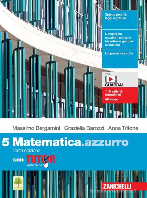 9788808902733 Matematica.blu 2.0 volume 5 con tutor Terza edizione