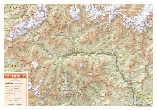 Valle d'Aosta 1:125.000 (carta in rilievo) edito da Global Map