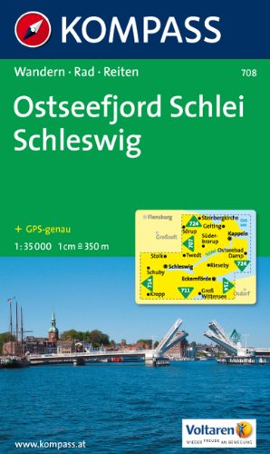 Carta escursionistica e stradale n. 708. Ostseefjord Schlei, Schleswig. Adatto a GPS. Digital map. DVD-ROM edito da Kompass