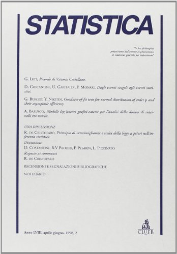 Statistica (1998) vol.2 edito da CLUEB