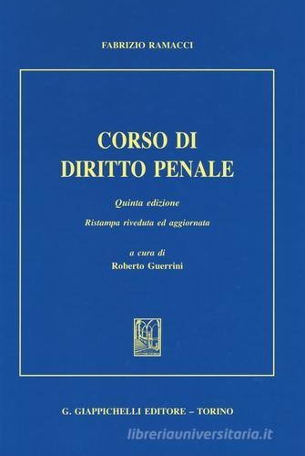 Corso di diritto penale di Fabrizio Ramacci edito da Giappichelli