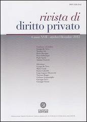 Rivista di diritto privato (2012) vol.4 edito da Cacucci