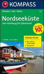 Carta escursionistica e stradale n. 723. Nordseeküste/von Hamburg bis Dänemark set. Adatto a GPS. Digital map. DVD-ROM edito da Kompass