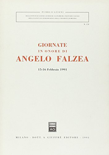 Giornate in onore di Angelo Falzea (15-16 febbraio 1993) edito da Giuffrè