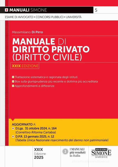 Manuale di diritto privato (diritto civile) di Massimiliano Di Pirro edito da Edizioni Giuridiche Simone