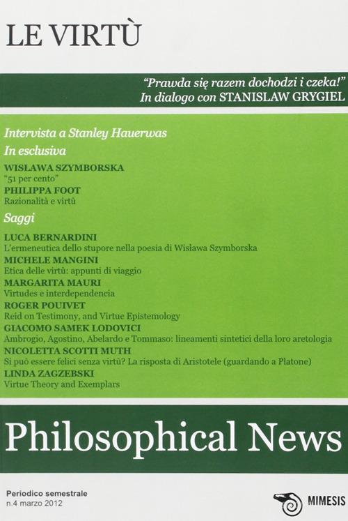 Philosophical news (2012) vol.4 edito da Mimesis