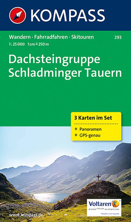 Carta escursionistica e stradale n. 293. Dachsteingruppe, Schladminger Tauern set 3 c. Adatto a GPS. Digital map. DVD-ROM edito da Kompass