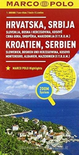 Slovenia, Croazia, Serbia, Bosnia Erzegovina 1:800.000 edito da Marco Polo