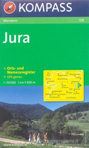 Carta escursionistica e stradale n. 128. Jura. Adatto a GPS. Digital map. DVD-ROM edito da Kompass