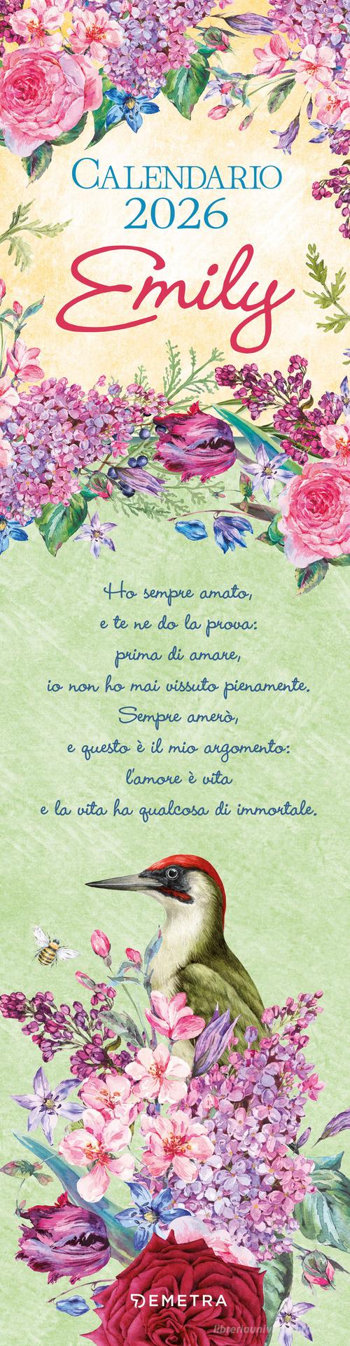 Calendario Emily stretto 2026 da parete edito da Demetra