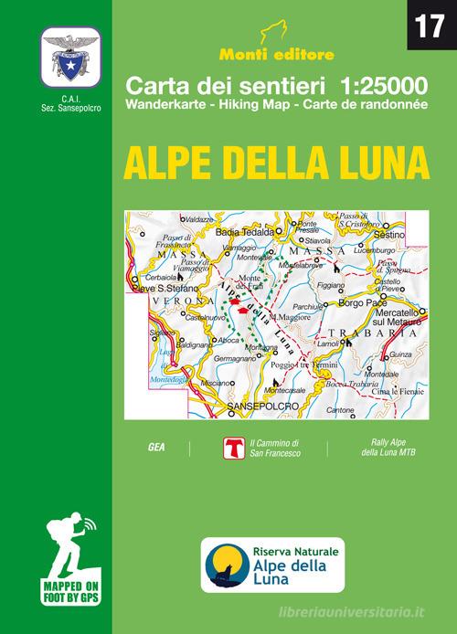 Alpe della Luna. Carta dei sentieri 1:25000. Ediz. multilingue di Raffaele Monti edito da Monti Raffaele