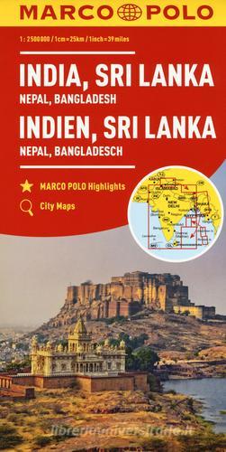India, Nepal, Bangladesh, Sri Lanka 1:2.500.000 edito da Marco Polo