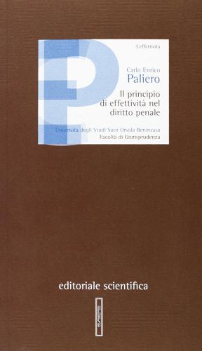 Il principio di effettività nel diritto penale di Carlo Enrico Paliero edito da Editoriale Scientifica