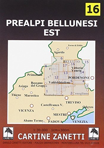 Prealpi bellunesi est 1:30.000 edito da Danilo Zanetti Editore