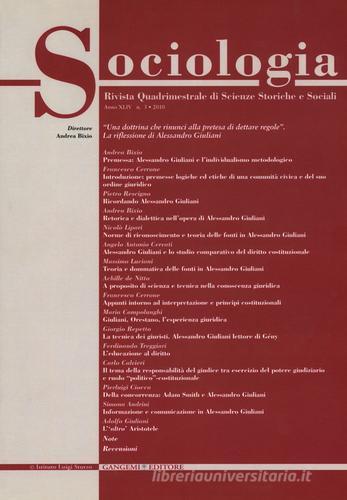Sociologia. Rivista quadrimestrale di scienze storiche e sociali (2010) vol.3 edito da Gangemi Editore
