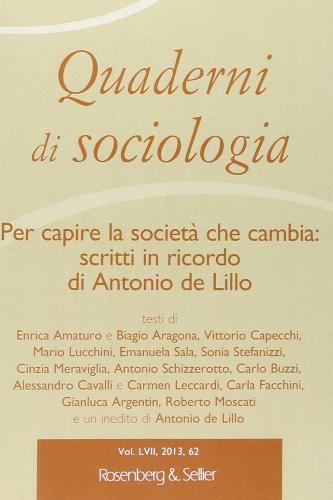 Quaderni di sociologia vol.62 edito da Rosenberg & Sellier