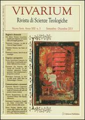 Vivarium. Rivista di scienze teologiche (2013) vol.3 edito da Pubblisfera