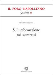 Sull'informazione nei contratti di Domenico Russo edito da Edizioni Scientifiche Italiane