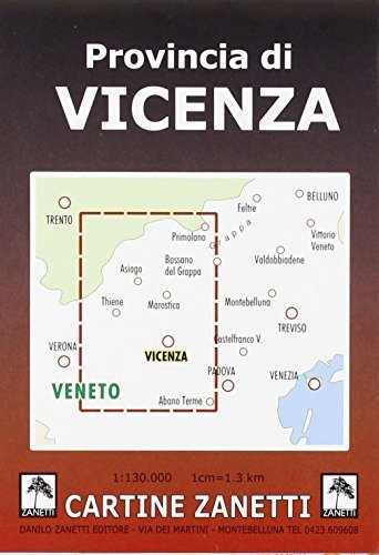 Provincia di Vicenza. Carta stradale 1:130.000 edito da Danilo Zanetti Editore