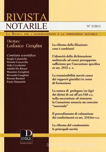 Rivista notarile (2013) vol.3 edito da Dike Giuridica Editrice