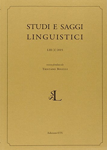 Studi e saggi linguistici (2015) vol.1 edito da Edizioni ETS