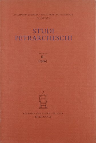 Studi petrarcheschi vol.3 edito da Antenore