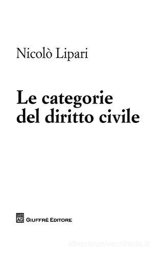 Le categorie del diritto civile di Nicolò Lipari edito da Giuffrè