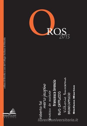 Oros 2013 filosofia e critica delle idee edito da VerbaVolant edizioni