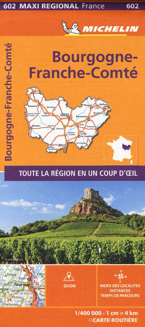 Bourgogne-Franche-Comté 1:400.000 edito da Michelin Italiana