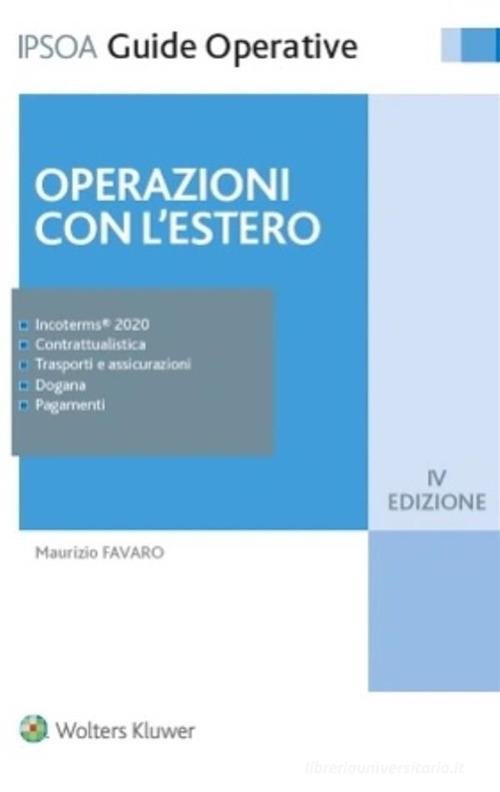 Operazioni con l'estero di Maurizio Favaro edito da Ipsoa