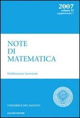 Note di matematica vol.27.1 edito da Liguori