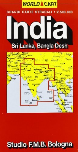 India. Sri Lanka. Bangladesh 1:2.500.000 edito da Studio FMB Bologna