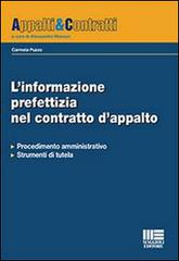 L' informazione prefettizia nel contratto d'appalto di Carmela Puzzo edito da Maggioli Editore