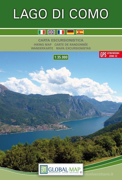 Lago di Como. Carta escursionistica 1:35.000. Ediz. multilingue edito da Global Map
