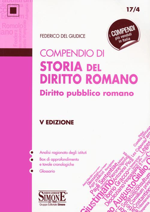 Compendio di storia del diritto romano. Diritto pubblico romano di Federico Del Giudice edito da Edizioni Giuridiche Simone