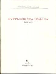 Supplementa italica vol.22 edito da Quasar