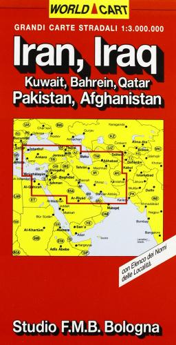 Iran, Iraq, Pakistan. Carta stradale 1:3.000.000 edito da Studio FMB Bologna