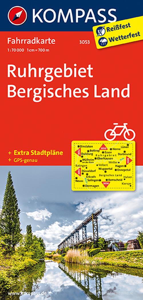 Carta cicloturistica n. 3053. Ruhrgebiet, Vergishes land 1:70.000. Adatto a GPS. Digital map. DVD-ROM edito da Kompass