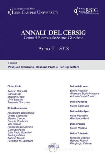 Annali del Cersig. Anno II (2018) edito da Eurilink