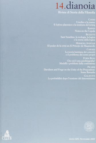 Dianoia. Annali di storia della filosofia vol.14 edito da CLUEB
