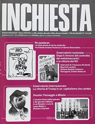 Inchiesta (2016) vol.194 edito da edizioni Dedalo