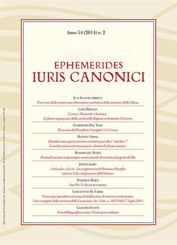 Ephemerides Iuris canonici (2014) vol.2 edito da Marcianum Press