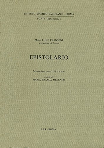 Epistolario di Luigi Fransoni edito da LAS