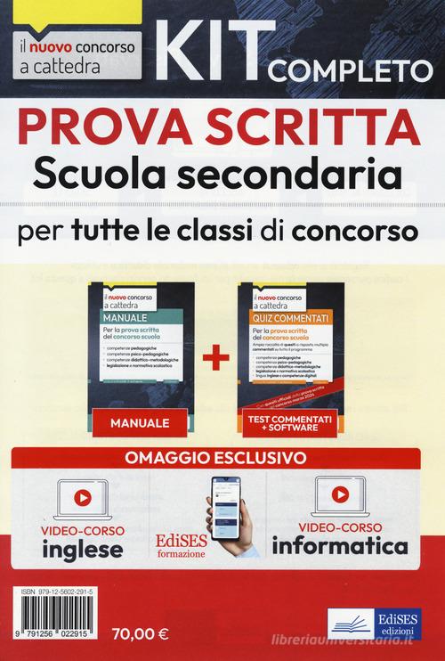 Kit completo prova scritta scuola secondaria. Teoria e test per la prova scritta edito da Edises professioni & concorsi